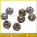 Hollow Design Big Hole European Zinc Alloy Beads For Bracelets and Necklace